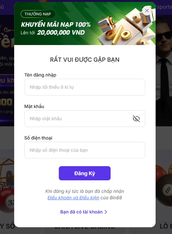 Đăng Ký Bin88 Hướng Dẫn Các Bước Tạo Tài Khoản Nhanh Chóng Nhất Hiện Nay